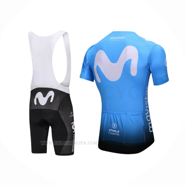 2018 Ropa Ciclismo Movistar Azul Mangas Corta y Culotte Corto